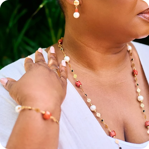 jewellery-banc-ayoka-kini-mediterranean-coral-pearl-jewelry-set 1