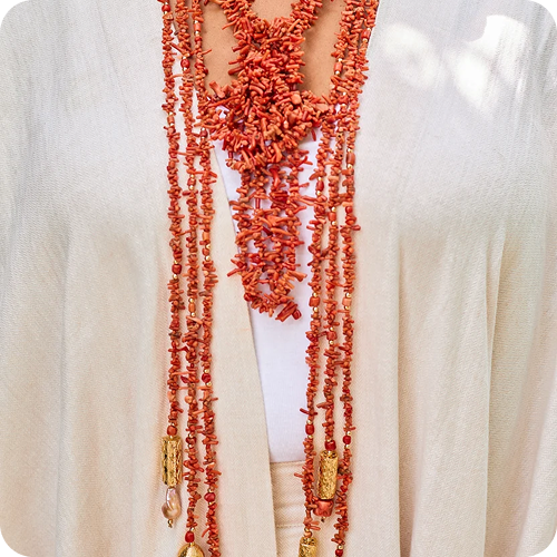 Omoluabi Akoko | Heritage Multi-Strand Coral Necklace